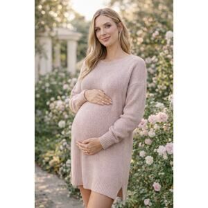 Legoe Heritage Australia Maternity SZ M Drifter Jumper Dress Mushroom Pink NWT